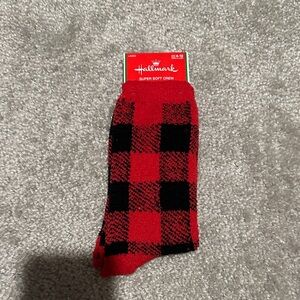 Hallmark Red and Black Checkered Socks